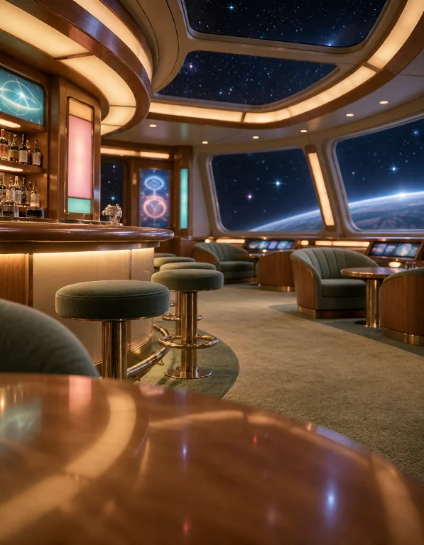020 F3d3r4t10n Sh1p, Aft Lounge, Diagonal View Between Bar E...