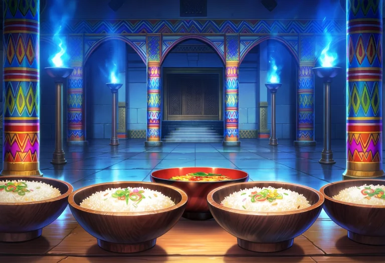 Macro Close Up Wooden Bowls With Rice, Inside,inside An Anci...