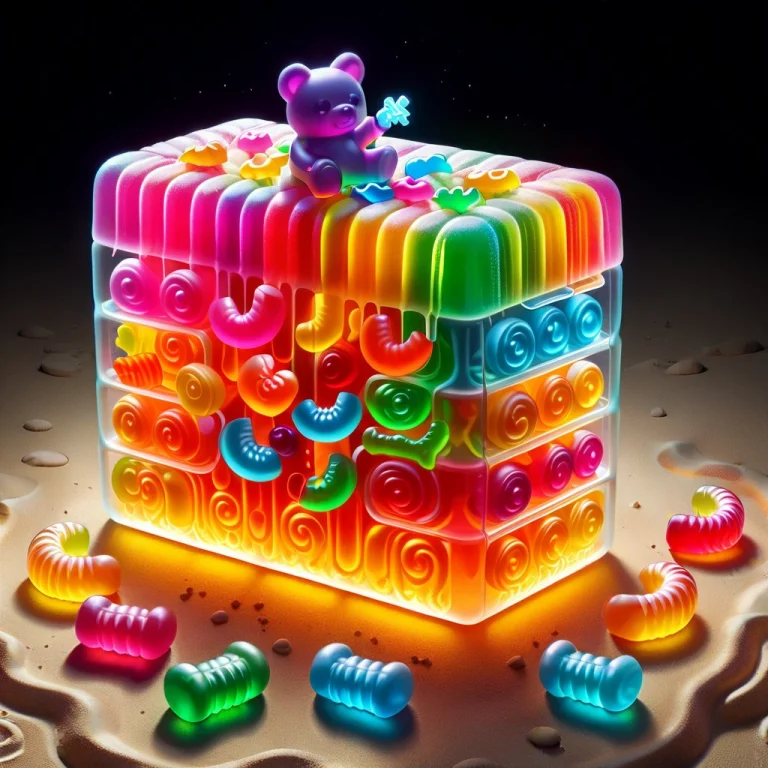 Gummymorph, Pys-xl, Mad-mtrx, Glowing, Surreal Miniature Can...