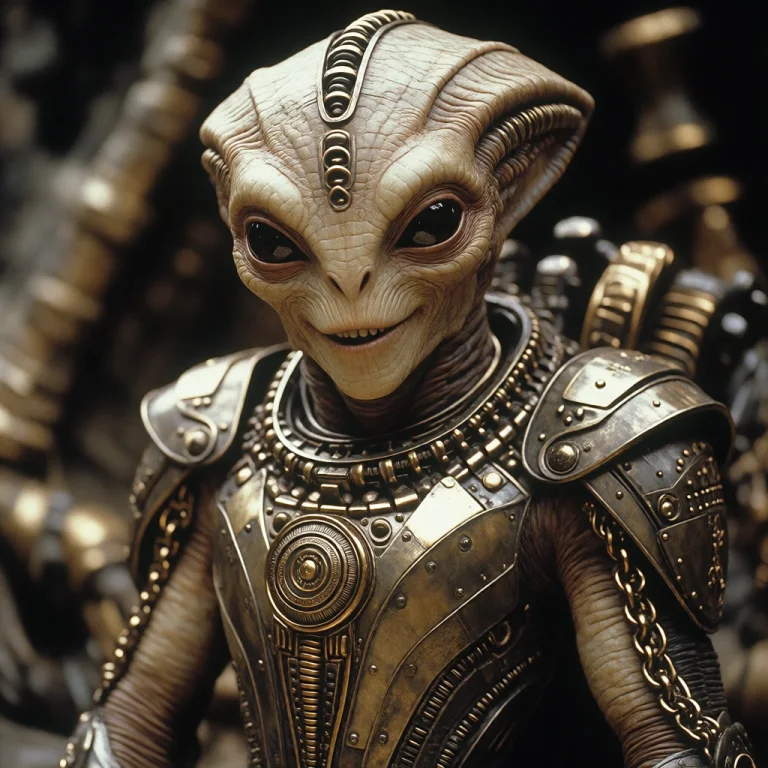 A Movie Still From The Year 3000s, The Image Is A Close-up O...
