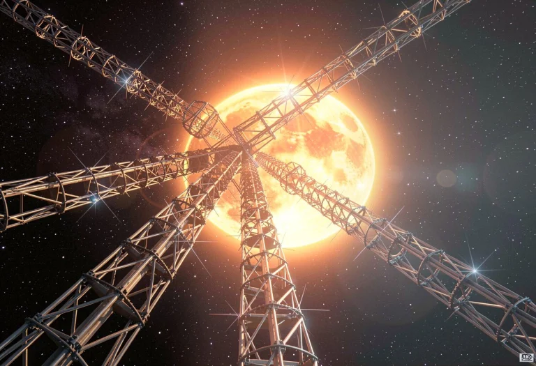 A Dyson Swarm Half-built Around A Distant Sun, Diagonal Comp...