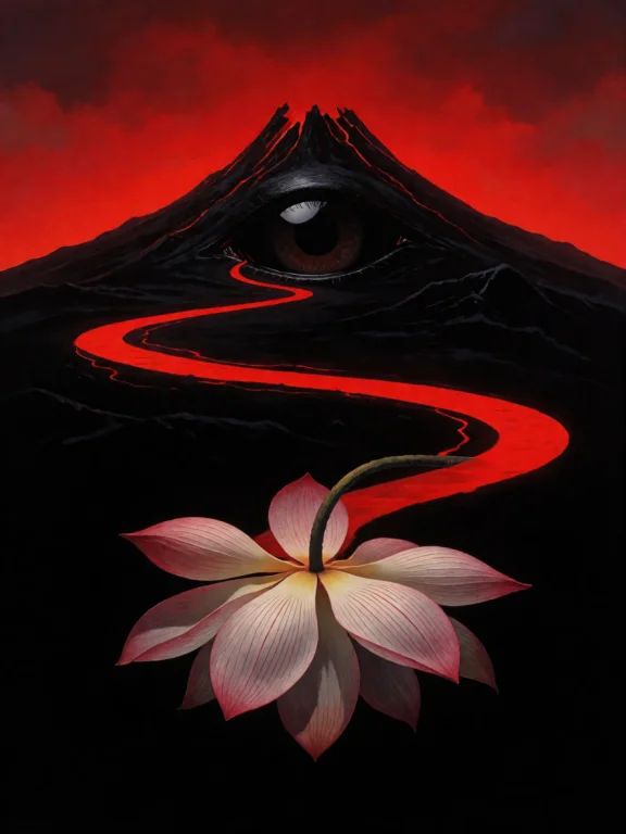 A Single Massive, Floating Eyeball Dominates The Curved Hori...