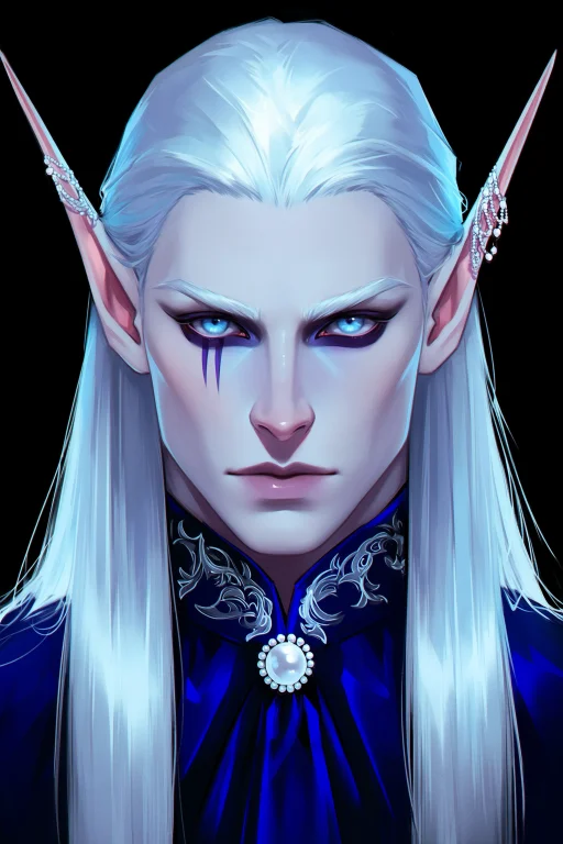 Highres, Absurdres,b1fr0nsx, A Male Elf With Pale, Porcelain...