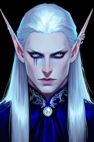 Highres, Absurdres,b1fr0nsx, A Male Elf With Pale, Porcelain... — Stable Diffusion AI Prompt: highres, absurdres,@B1FR0NSX, A male elf with pale, porcelain skin and long, per...