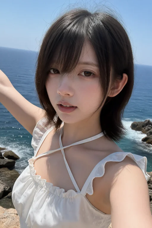A Half-body Shot Of Xiaobaobao, A Young Woman With Short Bla...