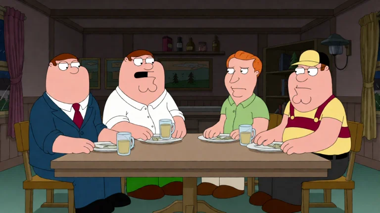 Fmlygyssn22, Four Men Are Seated Around A Wooden Table In A...