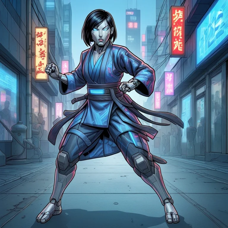 Koko-9, Android Woman, Running, Dynamic Action Pose, Motion...