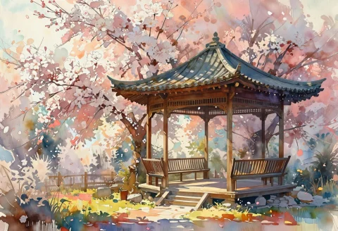Aquarelle Art Style Impressionistic Watercolor Painting Of A... — Stable Diffusion AI Prompt: Aquarelle art style: Impressionistic watercolor painting of a traditional Japane...