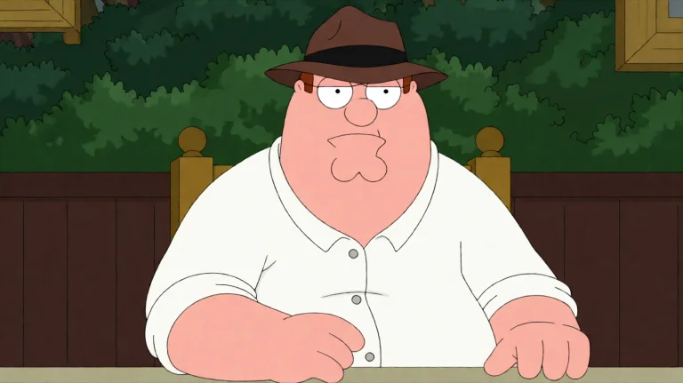 Fmlygyssn17, A Man In A White Shirt And Brown Hat Sits At A.
