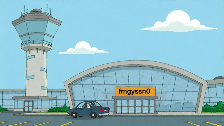Fmlygyssn06, A Cartoon-style Airport Terminal With A Control...