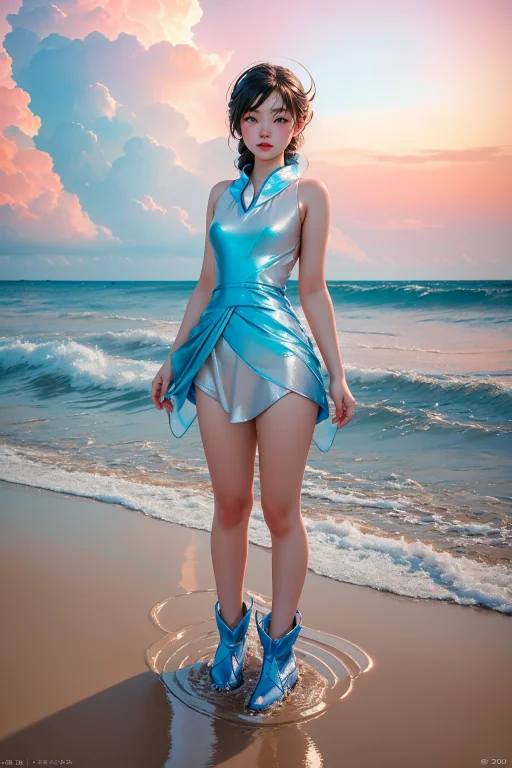 1girl, Loraweibozh5v20.7 Weibozh, 3d Rendering, Footprints O...