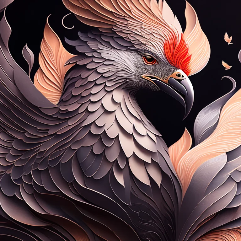 Intricate, Digital Painting1.2 Closeup Of Phoenix Firebird,...