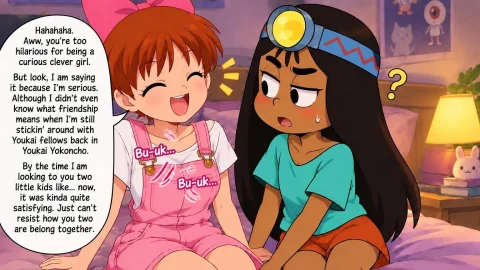 Edit Neko Musume 5th Has Her Much Happy Expression--open-mou... — Stable Diffusion AI Prompt: Edit: Neko Musume (5th) has her much happy expression--open-mouthed smile and cl...