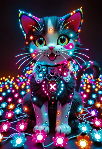 Led, Colorful Led Lights Hello Kittie — SDXL AI Prompt: LED, colorful LED lights hello kittie