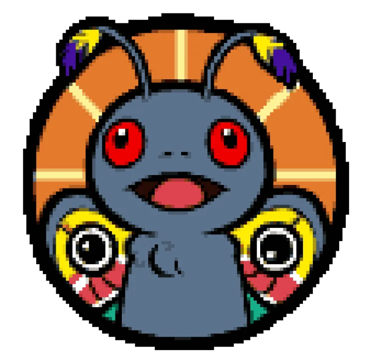Pixel Art, 1other, Solo, Upper Body, Mothman, Pokemon Creatu...