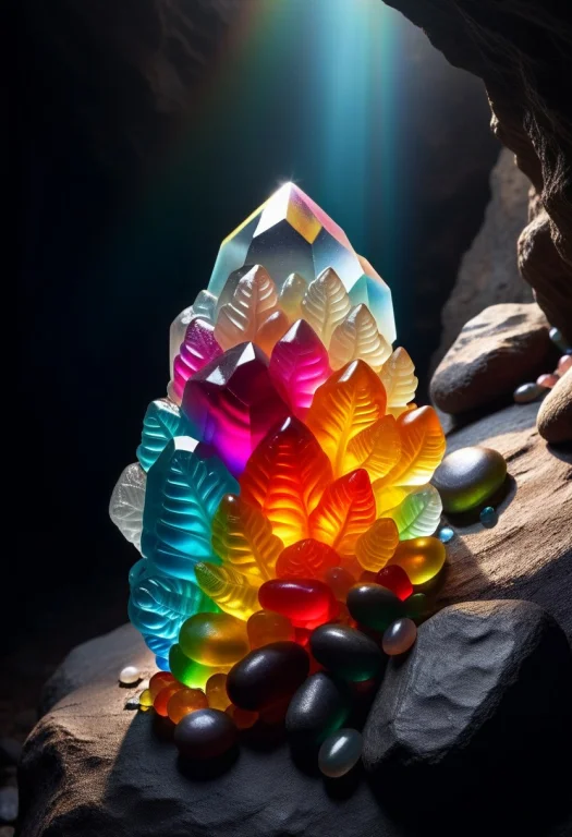 Gummymorph, A Magnificent Iridescent Gemstone Crystal Growin...