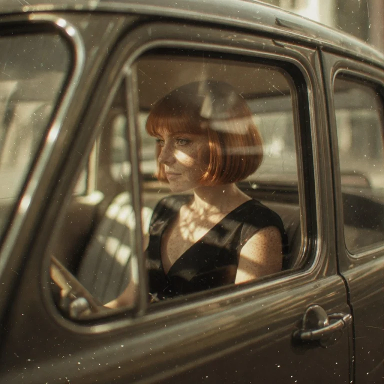 Shortdescriptiona Cinematic Retro Analog Portrait Of A Red-h...
