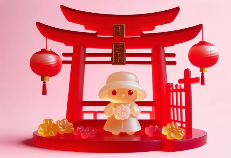 Translucent Gummy Miko, Holding Pistol Glossy Red And White...