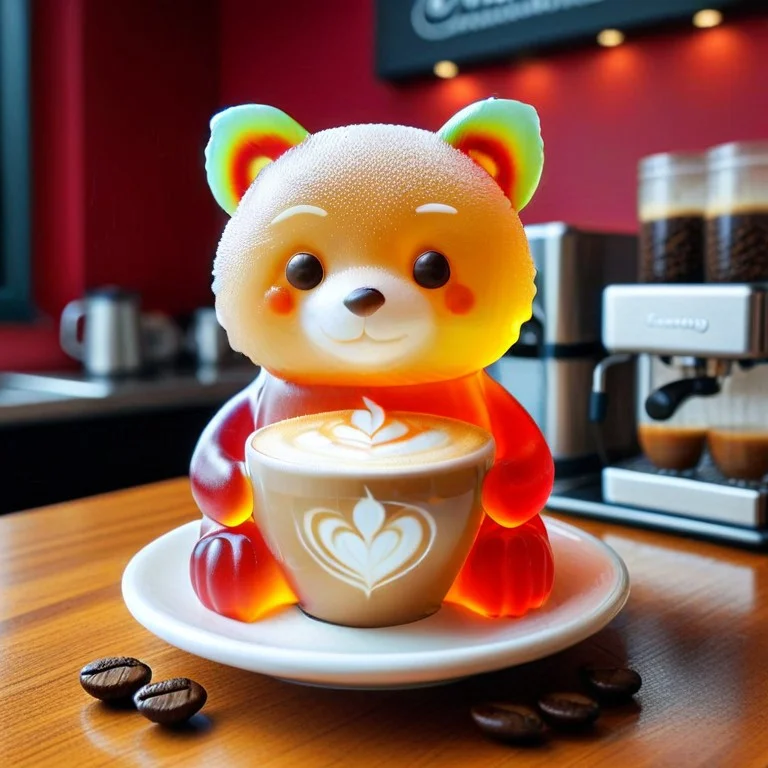 Masterpiece, Best Quality, Gummymorph Red Panda Barista Stea...