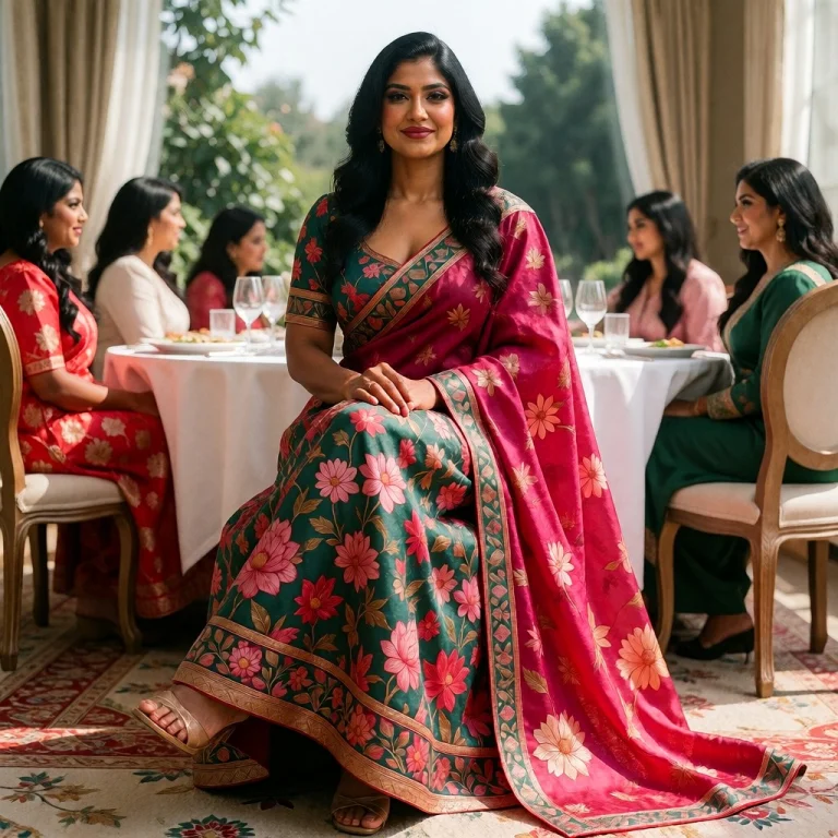 Densefloralprint, Mona-s, At A Social Gathering Wearing A Tr...