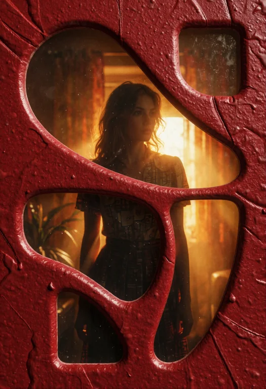 A Woman Standing, Captured In A Vintage Cinematic Aesthetic...