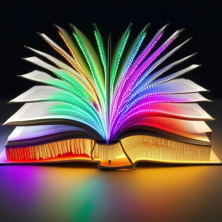 Led, Colorful Led Lights, Open Book Where All The Words Are...