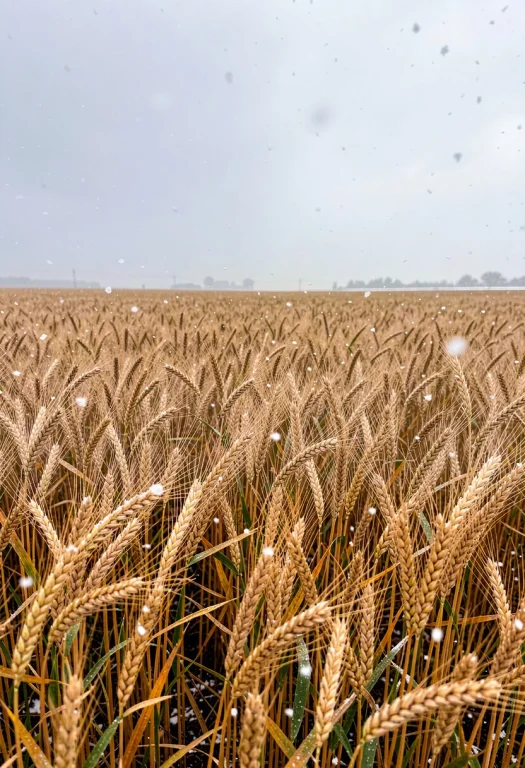 A Wheat Field Rippling Under A Summer Breeze, Overcast Light...