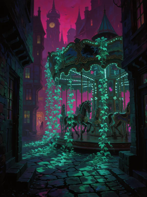 In A Moonlit Alley Of A Luminous Nocturnal Metropolis, A Sha...