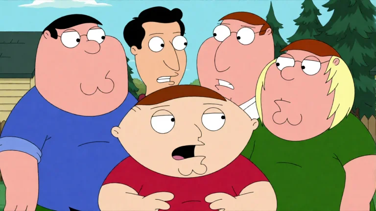 Fmlygyssn21, Four Animated Men Are Clustered Together, With...