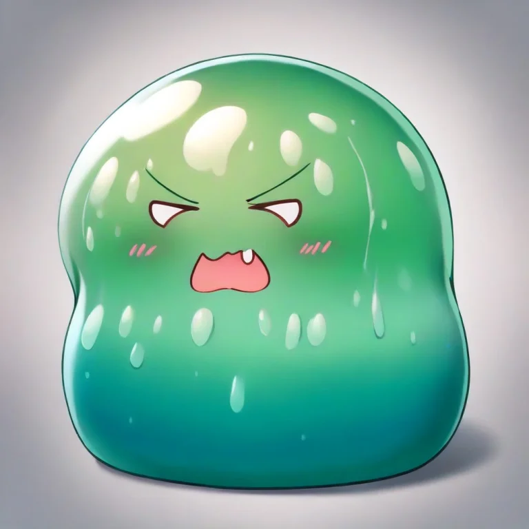 1girl, Solo, Slime Girl, Angry, Pout, Dress, Shiny, Gummymor...