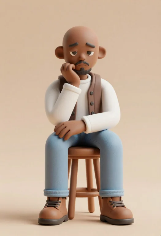 A 3d-rendered Stylized African American With A Bald Head And...