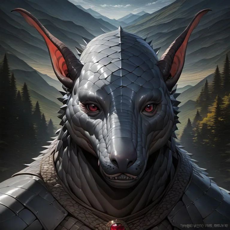 Digital Art Of A Dragon-like Humanoid Warrior With A Reptili...