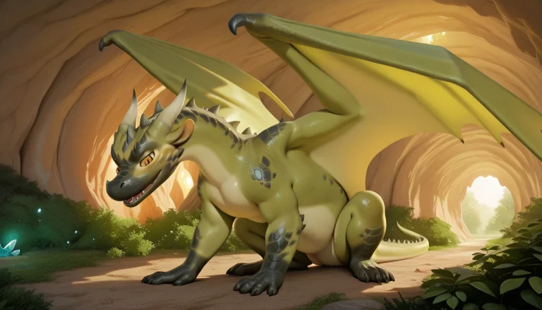 Greenduv, Solo, 1boy, Feral, Furry, Dragon, Western Dragon,...