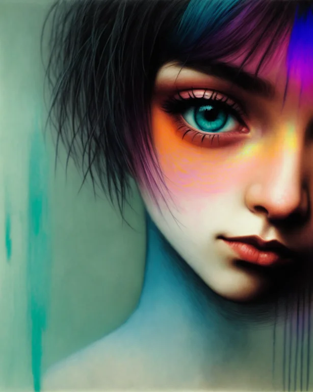 Emo Geisha, Magenta, Discordant Noise, Turquoise, Teal, Oran...