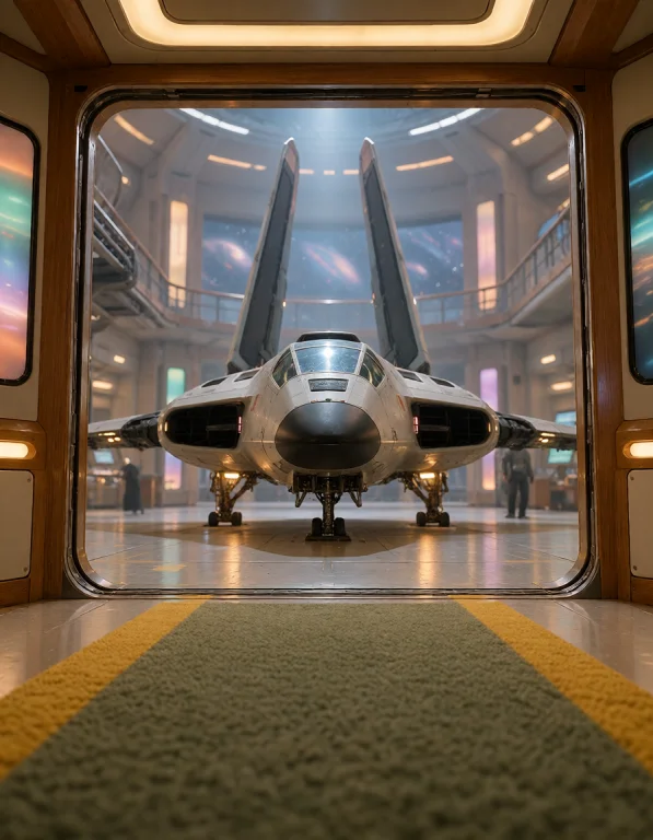 037 F3d3r4t10n Sh1p, Shuttle Bay, Wide Entrance View, Compac...