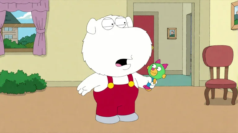 Fmlygyssn08, A Small, Fluffy White Creature In Red Overalls...