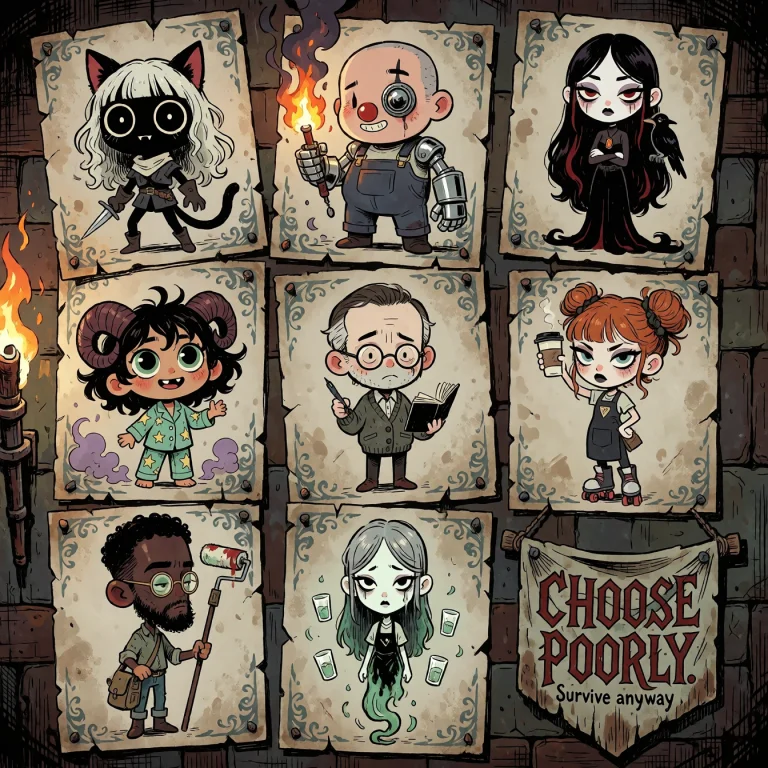 A Hand-inked Dark Gothic Cartoon Illustration In The Manner...