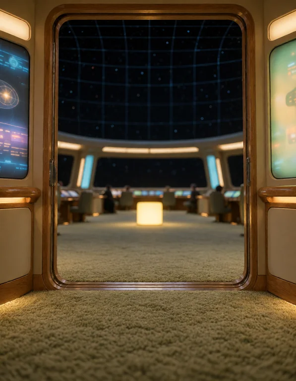 029 F3d3r4t10n Sh1p, Holodeck, Wide Doorway View Into Endles...