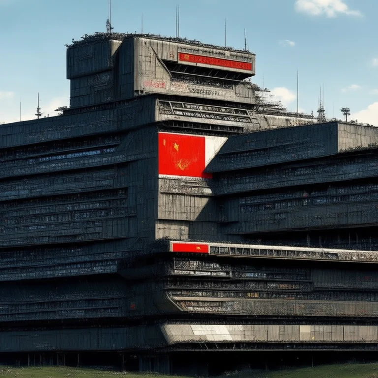 Sovietpunk Buildings. Militaristic Soviet Megastructure Buil...