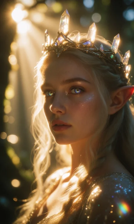 Close-up Macro Photograph Of A Mystical Wood Elf Princess We...