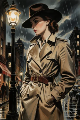 Rockstyle, A Classic Western Pulp Magazine Cover Illustratio... — Stable Diffusion AI Prompt: rock_style, a classic western pulp magazine cover illustration of a 1930s woman...