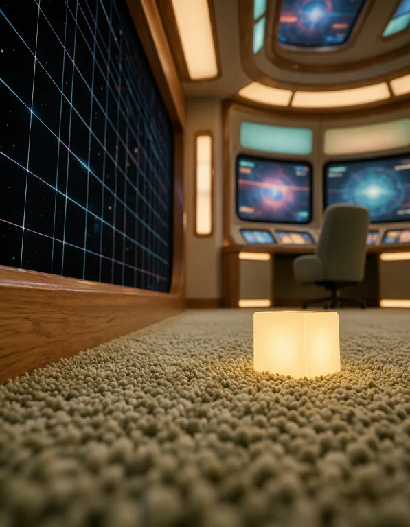 032 F3d3r4t10n Sh1p, Holodeck, Diagonal View Along Black Gri...