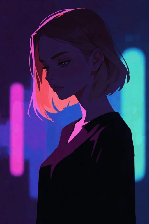 Incase Style, Simple Geometric Shapes, Flat Colors, Neon Noi...