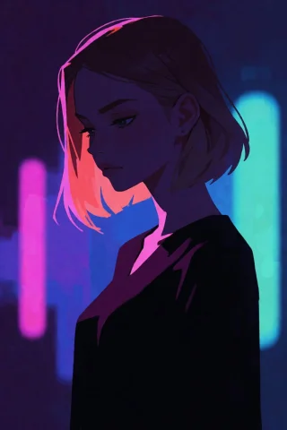 Incase Style, Simple Geometric Shapes, Flat Colors, Neon Noi... — Stable Diffusion AI Prompt: INCASE Style, simple geometric shapes, flat colors, Neon noir, atmospheric minim...