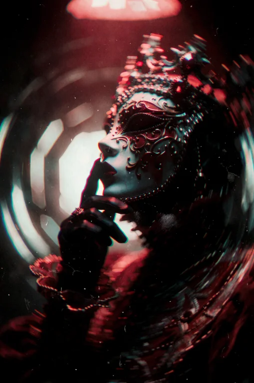 Subject Pose A Figure In An Ornate Venetian Masquerade Cost...