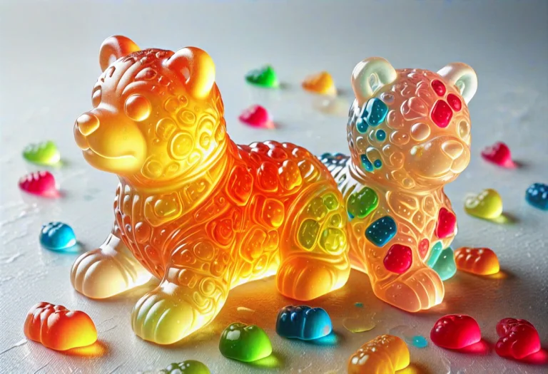 Gummy Bears, Glossy Surface  A Shiny, Wet-looking Finish Tha...