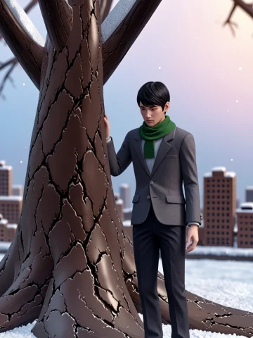 A Full Shot In A Stylized 3d Art Style Depicts A Tall Slim M... — Stable Diffusion AI Prompt: A full shot in a stylized 3D art style depicts a tall slim male with short black...