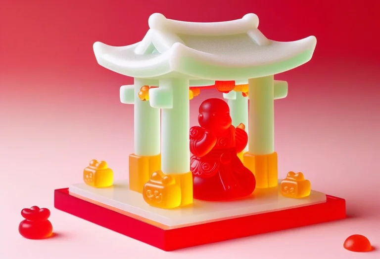 Pistol1.7, Translucent Gummy Miko, Holding Pistol Glossy Red...