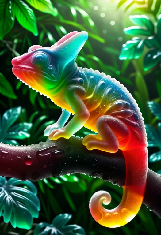 Gummymorph, 8k, Raw Digital Photo, A Chameleon Resting On A...