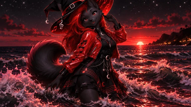 Create An Image Of This Character Wearing A Red Vinyl Jacket...